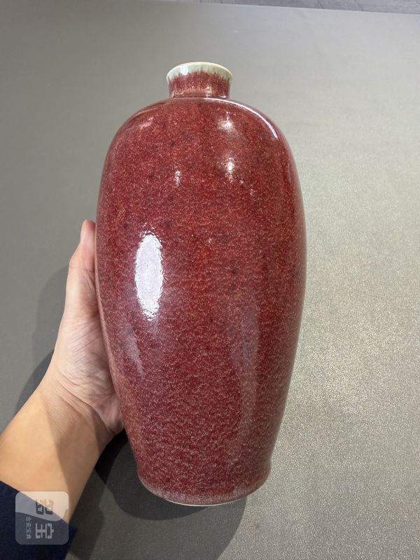 清康熙 郎窑红釉梅瓶（带老盒） - 图4